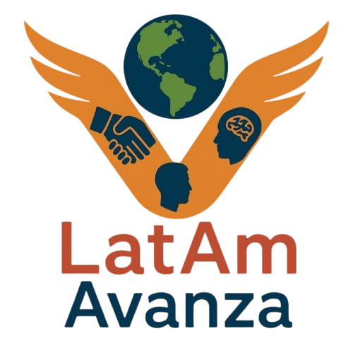 Logo LatAm Avanza, representa migración latinoamericanos aportan al mundo